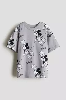 Футболка с принтом H&M, серый