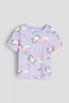 Футболка с принтом H&M, сиреневый