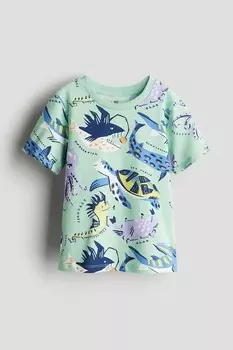 Футболка с принтом H&M, зеленый