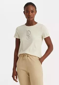 Футболка с принтом HAILLY SHORT SLEEVE Lauren Ralph Lauren, цвет mascarpone cream