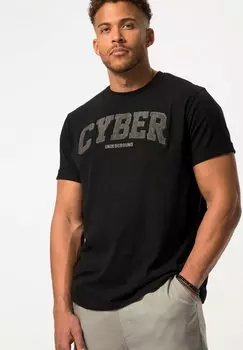 Футболка с принтом HALBARM BADGES RUNDHALS STHUGE, цвет schwarz