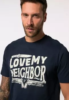 Футболка с принтом HALBARM GROSSER JP1880, темно-синий