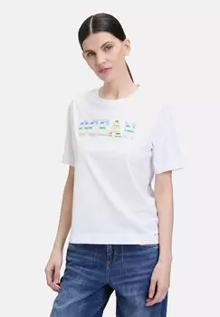Футболка с принтом HALBARM-MIT RUNDHALSAUSSCHNITT Cartoon, белый