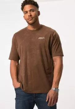 Футболка с принтом HALBARM RUNDHALS BIS STHUGE, цвет cocoa brown