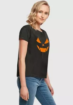 Футболка с принтом HALLOWEEN-PUMPKIN FACE ABSOLUTE CULT, черный