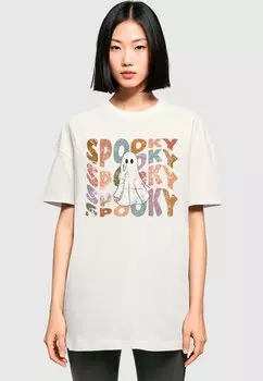 Футболка с принтом HALLOWEEN SPOOKY GHOST TEE Merchcode, белый