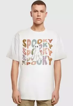 Футболка с принтом HALLOWEEN SPOOKY GHOST TEE Merchcode, белый