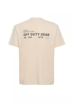 Футболка с принтом HALO, бежевый