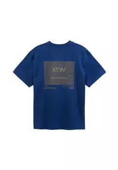 Футболка с принтом HALO, темно-синий