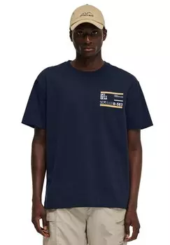 Футболка с принтом HALO, темно-синий