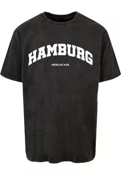 Футболка с принтом HAMBURG WORDING ACID WASHED Merchcode, черный