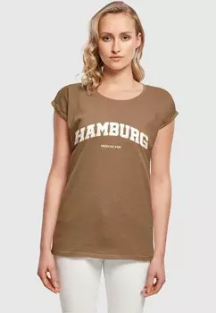 Футболка с принтом HAMBURG WORDING Merchcode, оливковый