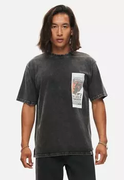 Футболка с принтом Hammer Horror Frankenstein Curse Re:Covered, цвет washed black