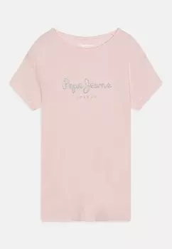 Футболка с принтом Hana Glitter Pepe Jeans, розовый