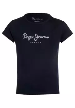Футболка с принтом HANA GLITTER Pepe Jeans, цвет navy