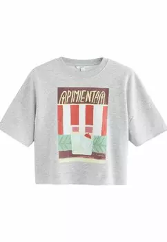 Футболка с принтом HAND PAINTED PIMIENTA Next, серый
