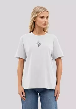 Футболка с принтом HANDDRAWN FLOWER PINK BESTICKT F4NT4STIC, белый