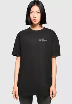 Футболка с принтом HAPPINES BOYFRIEND TEE Merchcode, черный