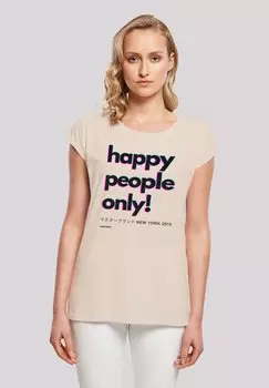 Футболка с принтом HAPPY PEOPLE ONLY NEW YORK F4NT4STIC, песочный