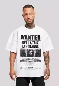 Футболка с принтом Harry Potter Bellatrix Lestrange Wanter Mono Black F4NT4STIC, белый