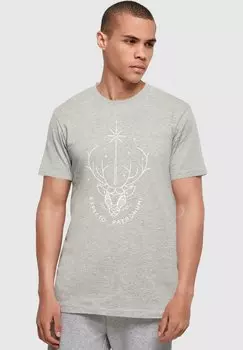 Футболка с принтом HARRY POTTER EXPECTO PATRONUM CHARM ABSOLUTE CULT, цвет heather grey