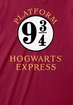 Футболка с принтом HARRY POTTER HOGWARTS EXPRESS Harry Potter, Бордо