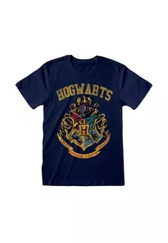 Футболка с принтом HARRY POTTER HOGWARTS FADED CREST Henry Tiger, темно-синий