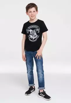 Футболка с принтом HARRY POTTER HOGWARTS LOGO LOGOSHIRT, черный