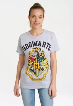 Футболка с принтом HARRY POTTER HOGWARTS LOGOSHIRT, цвет grau meliert