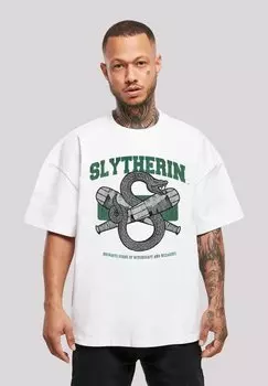 Футболка с принтом HARRY POTTER SLYTHERIN F4NT4STIC, цвет white