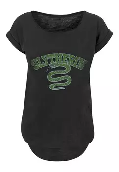 Футболка с принтом HARRY POTTER SLYTHERIN WAPPEN PREMIUM FILM MOVIE TV COMI F4NT4STIC, черный
