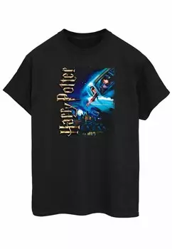 Футболка с принтом HARRY POTTER SMILES AT HOGWARTS ABSOLUTE CULT, черный