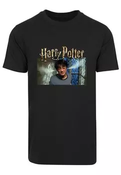 Футболка с принтом HARRY POTTER STEAM EARS FILM MOVIE TV COMIC FAN MERCH F4NT4STIC, черный