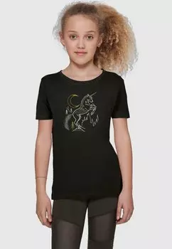 Футболка с принтом HARRY POTTER UNICORN SHORT SLEEVE ABSOLUTE CULT, цвет black