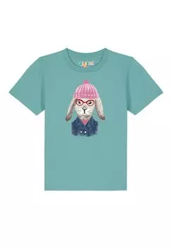 Футболка с принтом HASE Watapparel, цвет teal monstera