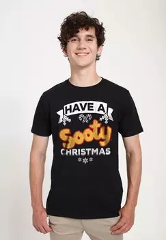 Футболка с принтом HAVE A SOOTY CHRISTMAS Henry Tiger, черный