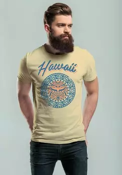 Футболка с принтом HAWAII TATTOO TRIBAL MAUI ETHNO S Neverless, песочный