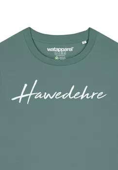 Футболка с принтом HAWEDEHRE watapparel, темно-зеленый