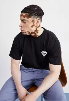 Футболка с принтом HEART BANDANA Carhartt WIP, цвет black/white stone washed