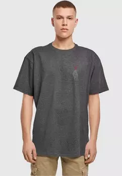 Футболка с принтом HEART HEAVY OVERSIZED Merchcode, цвет charcoal