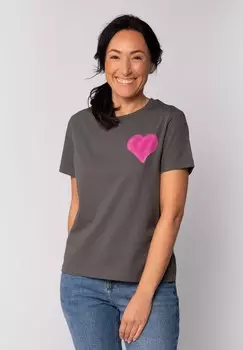 Футболка с принтом HEART watapparel, антрацит