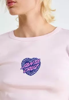 Футболка с принтом HEART WREATH MINI FRONT Santa Cruz, светло-розовый