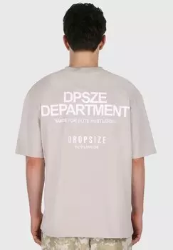 Футболка с принтом HEAVY DEPARTMENT Dropsize, бежевый