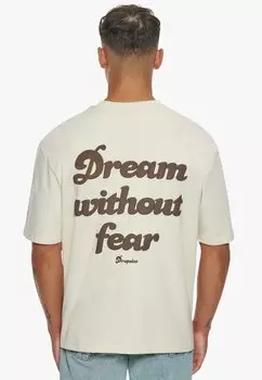 Футболка с принтом HEAVY DREAM WITHOUT FEAR Dropsize, кремовый