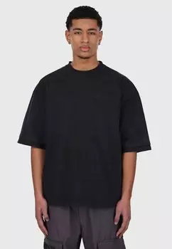 Футболка с принтом HEAVY OVERSIZE DOUBLE ARM Dropsize, металлик черный