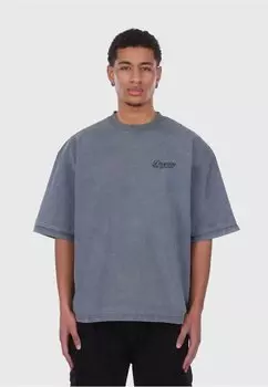 Футболка с принтом HEAVY OVERSIZE DOUBLE ARM Dropsize, серый