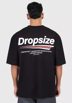 Футболка с принтом HEAVY THREE LINES Dropsize, черный