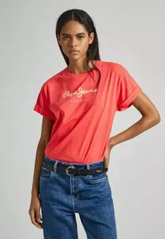 Футболка с принтом HELGA Pepe Jeans, цвет crispy red