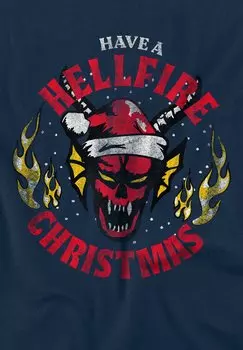 Футболка с принтом HELLFIRE CHRISTMAS Cotton Soul, темно-синий