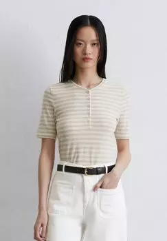 Футболка с принтом HENLEY AUS SOFTEM RINGEL Marc O'Polo, коричневый